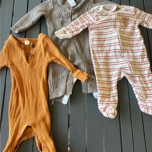 Carter's Kids One Piece Footies - Orange, Gray, Cream